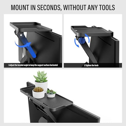CABTE Adjustable Steel TV Top Shelf, Floating TV Stand, Universal Monitor Shelf for Soundbar, Game Console, Cable Box, Router Shelves (11.8 x 4.9 inch) - style: 11.8 x 4.9 inch