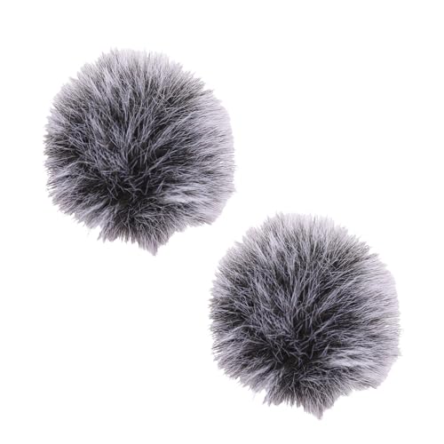 2PCS Microphone Furry Windscreen Muff Fit for Rode Wireless Go II Wind Muff Windscreen, Handheld Microphone Windscreen Reducing Wind Ambient Noise (Gray)