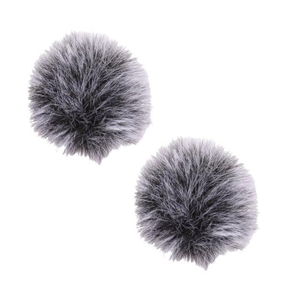2PCS Microphone Furry Windscreen Muff Fit for Rode Wireless Go II Wind Muff Windscreen, Handheld Microphone Windscreen Reducing Wind Ambient Noise (Gray)