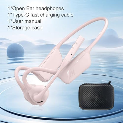 Open Ear Bluetooth Headphones (Pink) | Bluetooth Headphones with Noise Cancelling Mic , Wireless Headset with Mic for Work, Workout, Driving, Call - color: Pink