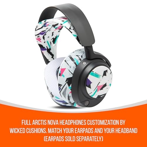 WC HeadbandZ Arctis Nova V2 - Upgraded Wide Silicone Headband Compatible with Arctis Nova Headsets by Wicked Cushions | Wider Weight-Distributing Design, Softer Flexible Silicone | 90's White - color: 90's White