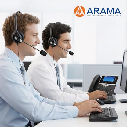 Arama Telephone Headset for Cisco Office Phones, Wired RJ9 Headset, 602C