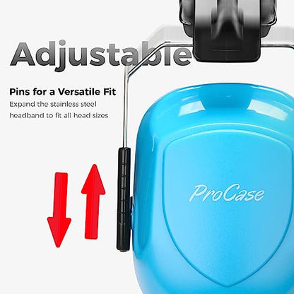 ProCase NRR 28dB Noise Reduction Ear Muffs, Foldable Adjustable Noise Cancelling Headphones - color: 1 - Pure Blue