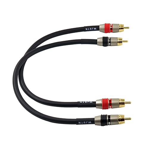 WJSTN RCA to RCA Audio Cable Subwoofer Cable, Digital Coaxial Audio Cable RCA Male to RCA Male Dual Shielded Wire -Black 2pack (2FT)