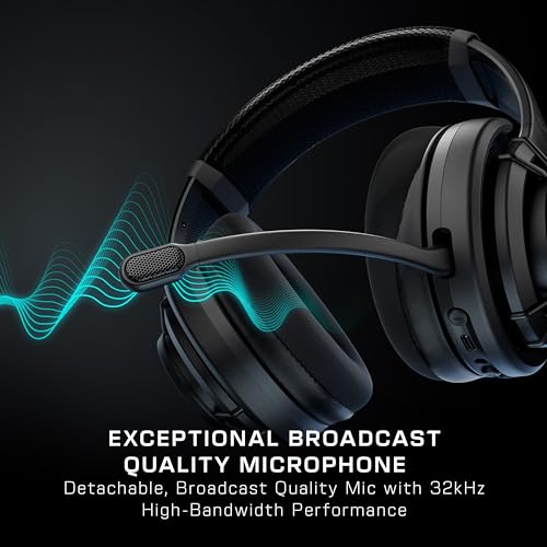 Turtle Beach Atlas Air Wireless Open-Back Headset for PC, PS5, PS4, Mobile | PlayStation, 24-Bit High-Fidelity Audio, Adjustable Mic, Rechargeable 50-Hr Battery, Memory Foam Cushions, Lightweight, Black
