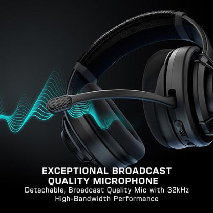 Turtle Beach Atlas Air Wireless Open-Back Headset for PC, PS5, PS4, Mobile | PlayStation, 24-Bit High-Fidelity Audio, Adjustable Mic, Rechargeable 50-Hr Battery, Memory Foam Cushions, Lightweight, Black