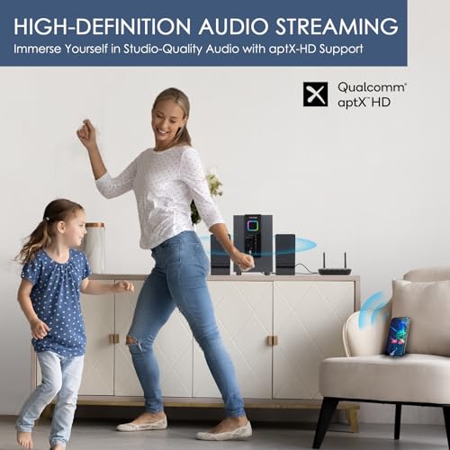 SIMOLIO Bluetooth Transmitter Receiver for TV, aptX Low Latency Adapter