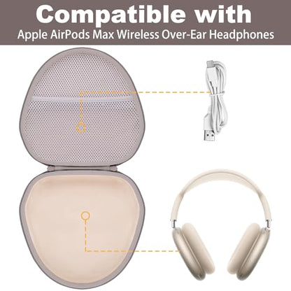 Hard Case for Apple AirPods Max 2/AirPods Max Wireless Headphones - color: SandStone Case