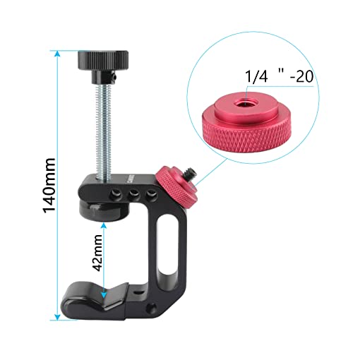 CAMVATE C Clamp with 1/4"-20 Thread Screw Mount for Microphone Stand Mount