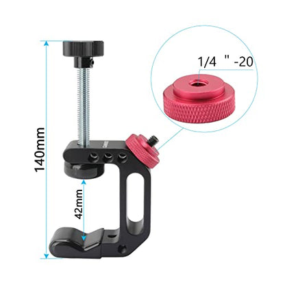 CAMVATE C Clamp with 1/4"-20 Thread Screw Mount for Microphone Stand Mount