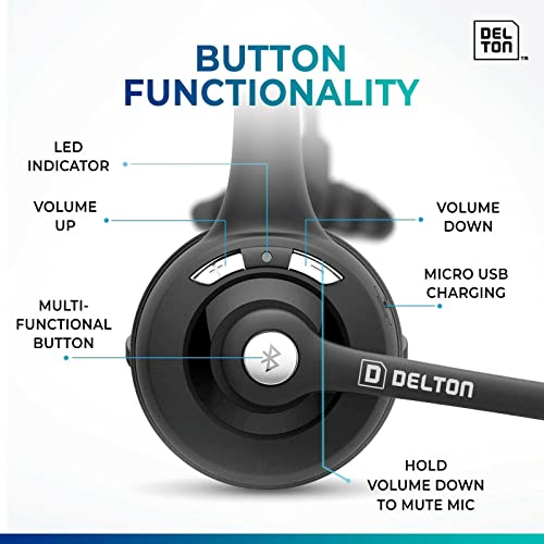 Delton 10X Bluetooth Computer Headset, On-Ear Single Ear Wireless Headset | With Noise Canceling Mic, USB Dongle for Computer/Laptop, Perfect for Home, Office, Call Center, 2-Pack, Black - style: with USB Dongle