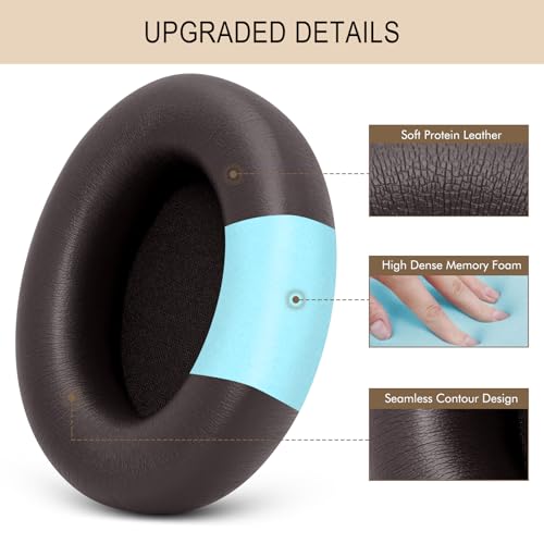 Ear Pads Replacement for Studio Pro - GVOEARS Ear Cushions for Beats Studio Pro Wireless Over Ear Headphones, Protein Leather Strong Adhesive (Deep Brown) - color: Deep Brown