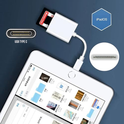 CY USB 2.0 Type C USB-C to TF Micro SD SDXC SDHC Card Reader Adapter Compatible with MAC Laptop Tablet Phone - style: SD+TF