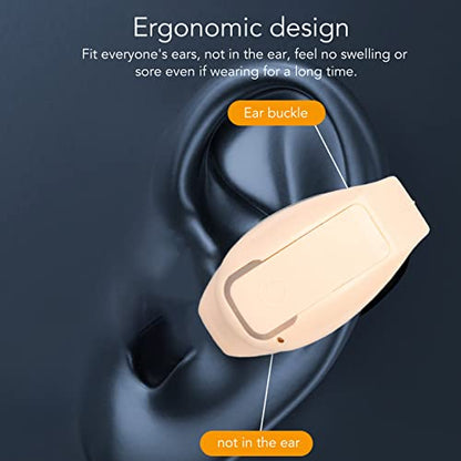 Bluetooth Headphones Clip on Earbuds, Single Clip On Open Ear Headphones, Bluetooth 5.3 Head Set, One Design, for Running Cycling () - color: Pink