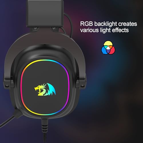 Redragon H510 AK RGB Wired Gaming Headset - 7.1 Surround Sound - 53MM Audio Drivers in Memory Foam Ear Pads w/Replaceable Shell- Multi Platforms Headphone - USB Powered for PC/PS4/NS | 53mm Drivers, Memory Foam Ear Pads w/ Replaceable Shell, Multi-Platfor