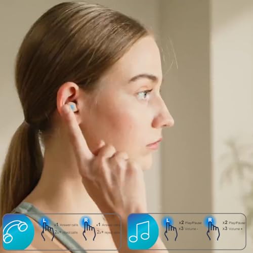 Extra-Small Wireless Earbuds for Small Ears Z1, Semi-in Ear Bluetooth Invisible Headphones, Low-Profile & Lightweight for Side Sleeping, Cycling & Helmet Use, iPhone Android - color: Ligth Green