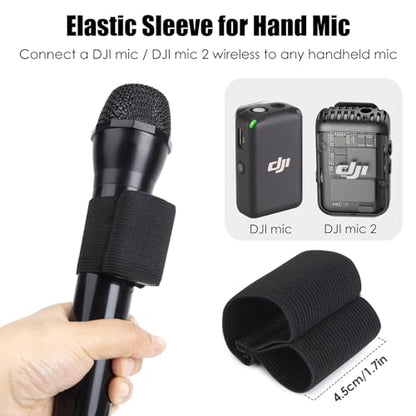 YOUSHARES Handheld Microphone Elastic Sleeve, Compatible with Attach DJI Mic 2 Wireless on Handheld Mic (Shure SM58, Behringer XM8500) for Clearer Audio for Weddings,Toasts,Interviews,DJ Hosting(2pcs)