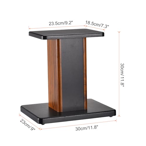 MECCANIXITY 우드 스피커 스탠드, 2팩 30cm(11.8인치) 범용 할로우 스탠드, 홈 시어터 시네마용 향상된 오디오 청취 - size: 11.8 Inch