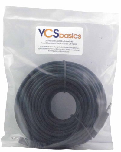 YCS basics 50 Foot 3.5mm Male to Male Stereo Audio Cable Headphone/Phone / MP3 Cable- for Your Car AUX Port, Smartphone, Tablet - size: 050 Ft