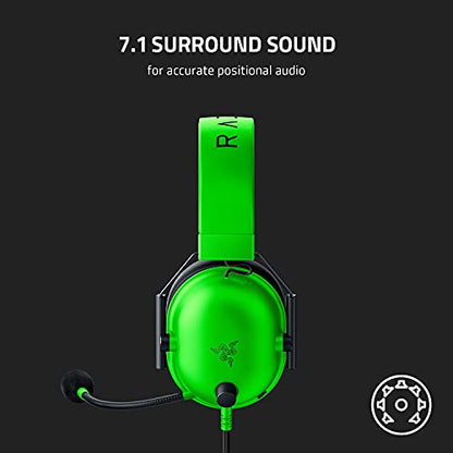 Razer BlackShark V2 X Gaming Headset, 3.5mm Audio Jack, Green - color: Green, size: 3.5 mm (Pack of 1), style: PC