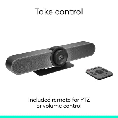 Logitech MeetUp Video Conferencing System 4K 3 Microphones - Black | 1080p/720p, 3 microphones, adjustable speakers, wide field of view 120°, PC/Mac/laptop/MacBook/tablet compatible - style: MeetUp