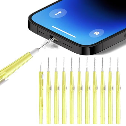 10 Pcs Cell Phone Cleaning Kit,Charging Port Cleaner for Phone | Dual Sided Anti Clogging Nylon Brushes,Suitable for Clean Phone Charging Port,Phone Speaker,AirPods,Other Electronics
