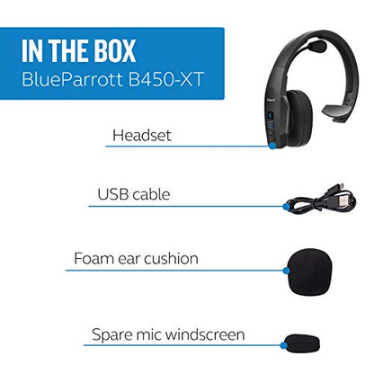 BlueParrott B450-XT Noise Cancelling Bluetooth Headset – Industry Leading Sound with Long Wireless Range, Extreme Comfort and Up to 24 Hours of Talk Time