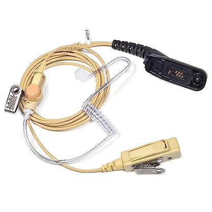HYS Surveillance 2 Way Radio Earpiece Acoustic Coil Ear Tube Headset for Motorola XPR 6000 XPR6500 XPR6550 XPR 7000 XPR 7550 XiR-P8200 XiR-P8268 Walkie Talkie (Beige) - color: Beige