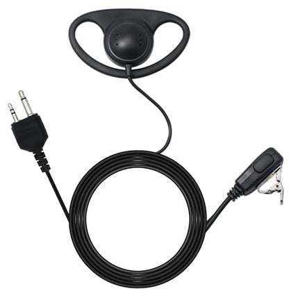 Walkie Talkie Earpiece with Mic PTT 2 Pin D Shape Radio Headset Compatible with Midland LXT118 GXT1000VP4 LXT500VP3 LXT600VP3 LXT380 Two Way Radios (1 Pack)