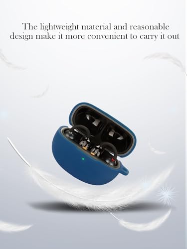 Case for EarFun Clip Wireless Open Earbuds,Soft Protective,Shockproof, BOVUGAC Silicone Case Cover with Keychain & Cleaning Kit & Lanyard-Blue - color: Blue