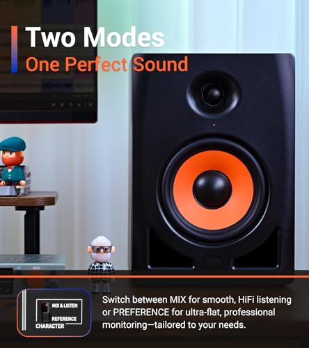 ESI nEar i8 8" Studio Reference Monitor, 2-Way Active Powered Speaker, Ideal for Near-Field Music Production, Studio Monitoring and Desktop Computers, Studio-Quality Sound, Sold Individually (Single) - size: nEar i8 (Single 8" Speaker)