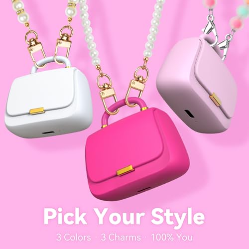 ANCwear Wireless Earbuds with Mini Handbag Case, 22H Playtime, Pearl White | Bluetooth 5.3, 13mm drivers, touch controls and DIY stickers for music, calls, travel, everyday wear and gifting - color: Bright White