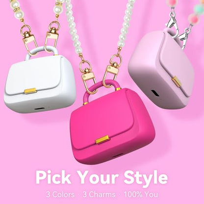 ANCwear Wireless Earbuds with Mini Handbag Case, 22H Playtime, Pearl White | Bluetooth 5.3, 13mm drivers, touch controls and DIY stickers for music, calls, travel, everyday wear and gifting - color: White Pearl
