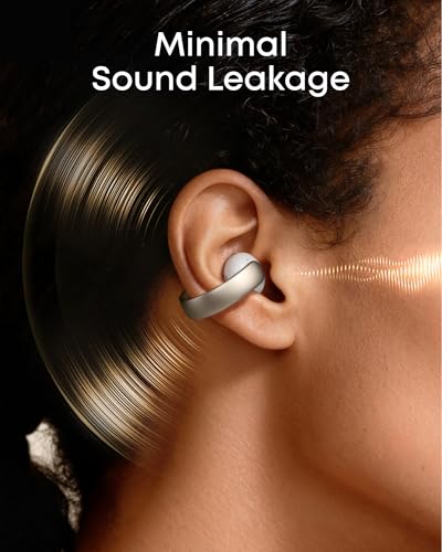 Soundcore AeroClip by Anker, Open-Ear Earbuds, Clip-On Headphones, Adaptive Comfort, Clear Calls with 4 Mics and AI, Stable Fit, 12mm Drivers for Powerful Bass, Hi-Res, Open-Ring Design | Ultra-Comfort for Running Workout, Stable, Power Bass, Hi-Res, 32H