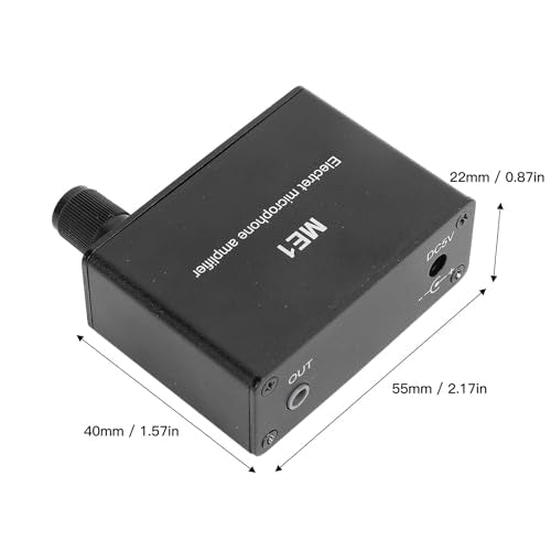 Microphone Preamp, Electret Microphone Amp, Adjustable Gain 0-20db Sound Amplifier, Audio, Microphone Preamplifier for Podcast, Livestream, Broadcasting
