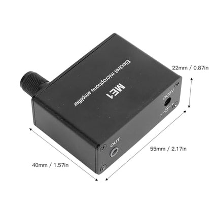 Microphone Preamp, Electret Microphone Amp, Adjustable Gain 0-20db Sound Amplifier, Audio, Microphone Preamplifier for Podcast, Livestream, Broadcasting
