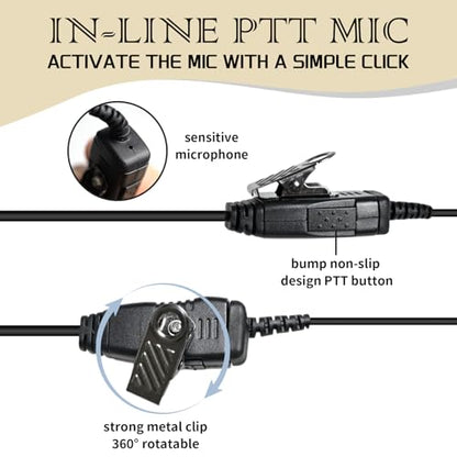 Bd402i Earpiece Walkie Talkie Headset for Hytera Radios BD502i (C Swivel)