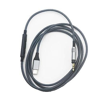 NewFantasia USB C Audio Cable Compatible with Sennheiser HD598 HD598Cs HD560s HD598SE HD620S HD400PRO HD599 HD505 Headphone, Remote Volume Mic Compatible with iPhone 17/ Air /16/15/iPad