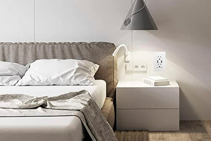 Outlet with USB High Speed Charger 4.8A Charging Capability,Duplex Receptacle 15 Amp, Tamper Resistant Wall Socket USB Outlet,Child Proof Safety,Screwless Wall Plate,White (4 Pack) - size: 4.8 A / 4 Pack