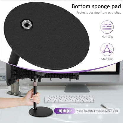 Microphone Isolation Shield, 5 Panels Sound Proof Mic Shield with Mic Stand, High Density Absorbent Foam Mic Isolation Shield for Recording Studio Vocal Booth Equipment - size: 5P(26.5"x9.9")