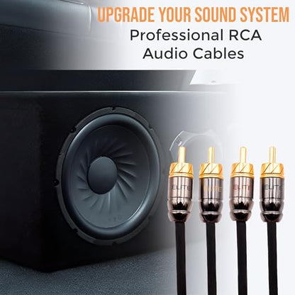 Elite Audio Pro Series | 15ft 4-Channel RCA Cable | OFC | Triple Shielded - color: 4-Channel, size: 15' (ft)
