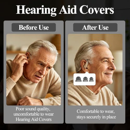 18Pcs Silicone Hearing Aid Domes – Replacement Ear Tips for Behind-the-Ear Hearing Aids, Soft Earbuds with Cleaning Tools & Carry Case, Hearing Aid Accessories for Seniors, 3 Sizes (9/11/13mm)
