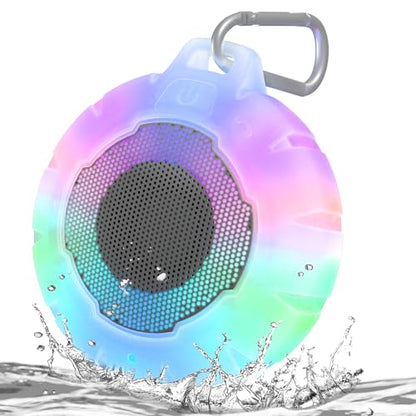 HEYSONG Waterproof Shower Bluetooth Speaker, Durable & Portable with Clear Sound, Ideal for Shower, Pool, Beach & Kayaking – Great Gift for All Ages - color: Transparent