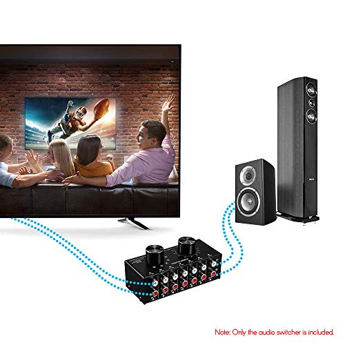 6-In-1-Out Audio Switcher Audio Signal Selector Box Splitter Distributor with Control RCA Jacks