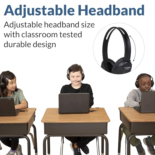 Cyber Acoustics AC-4014 USB-C Headset for PC, Mac, Tablets and Phones | Made with 60 Percent Recycled Plastic, Durable, Crisp, and Clear Communication, in K-12 Classrooms or Home - size: 1 Unit - USBC