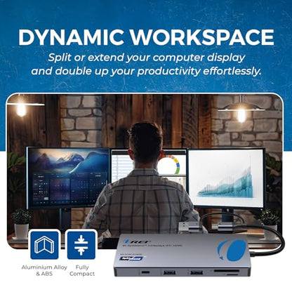 OREI SplitXtend USB C Docking Station Triple Monitor with 3xHDMI Ports, Thunderbolt 4 Dock, HDMI DisplayPort Hub, Dual Monitor HDMI Adapter Extend, USB C Splitter, 100W PD, SD Card Reader, 4K Output | Thunderbolt 4 Dock, HDMI DisplayPort Hub, Dual Monitor