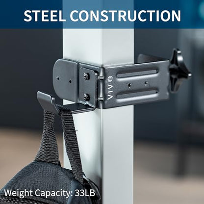 VIVO Black Clamp-on Hook for Desktop and Desk Leg Mounting, Mount-HLC1 | Steel Clip Holder for Office Accessories, Hanger for Bags, Headphones, and More, Workstation Organizer