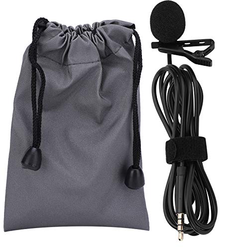 Professional Omnidirectional Portable Lavalier Microphone Wired with 1.5M Cable for Interview Recording for Mobile Phones 3.5mm Interface Plastic Material
