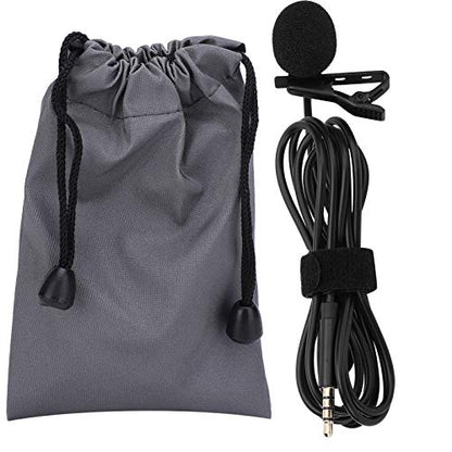 Professional Omnidirectional Portable Lavalier Microphone Wired with 1.5M Cable for Interview Recording for Mobile Phones 3.5mm Interface Plastic Material