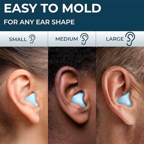 Peace&Quiet | PQ Wax Ear Plugs for Sleeping, Swimming - Soft Noise Cancelling Silicone Gel Wax Earplugs for Sleep and Swimmers, Sound Blocking Level of 32 Db, Color: Blue - color: Blue